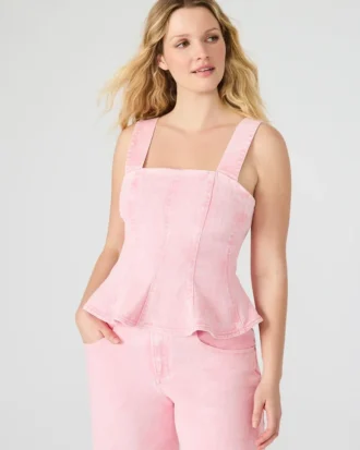 Maieu din denim Penelopi roz