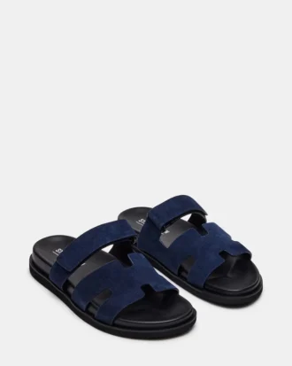 Maiven din piele de căprioară bleumarin