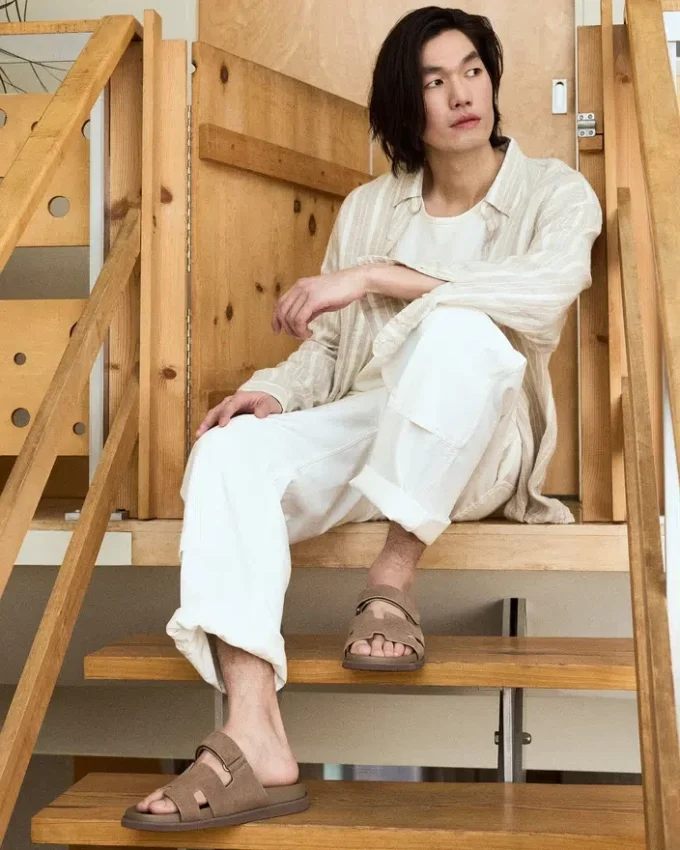 Maiven din piele de căprioară gri