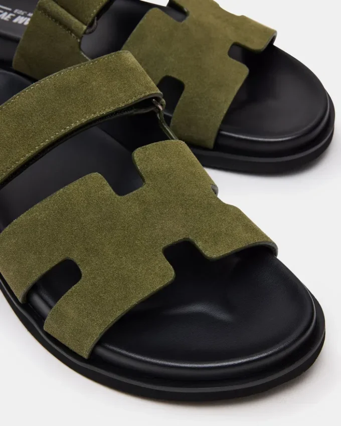 Maiven din piele de căprioară verde