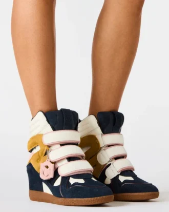 Mavis din piele de căprioară bleumarin