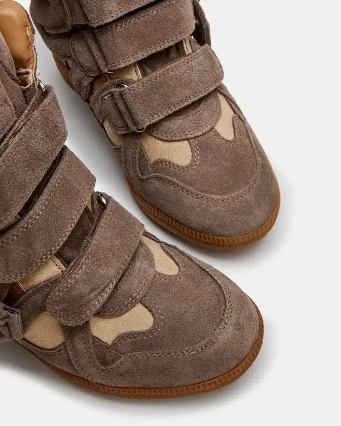 Mavis din piele de căprioară de culoare gri-maro