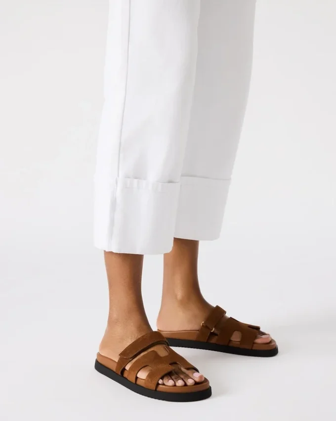 Mayven din piele de căprioară de culoare camel