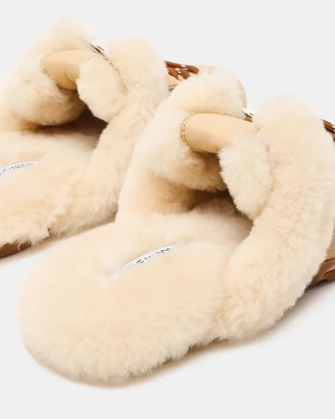 Mule Aziel din blană artificială naturală