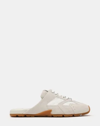 Mule Aziel din piele de căprioară albă