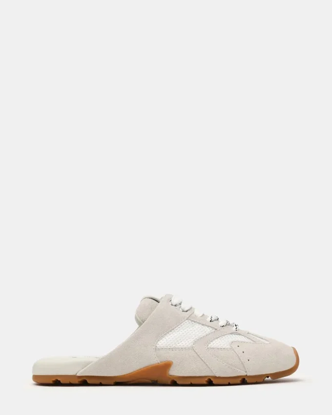 Mule Aziel din piele de căprioară albă