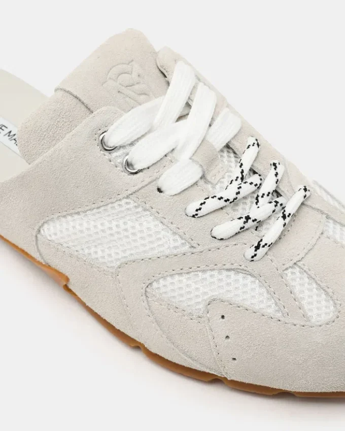 Mule Aziel din piele de căprioară albă