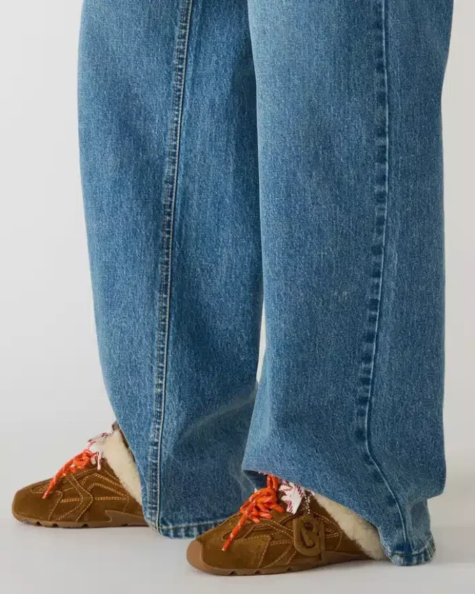 Aziel Mule din piele de căprioară maro