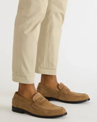 Natan din piele de căprioară gri