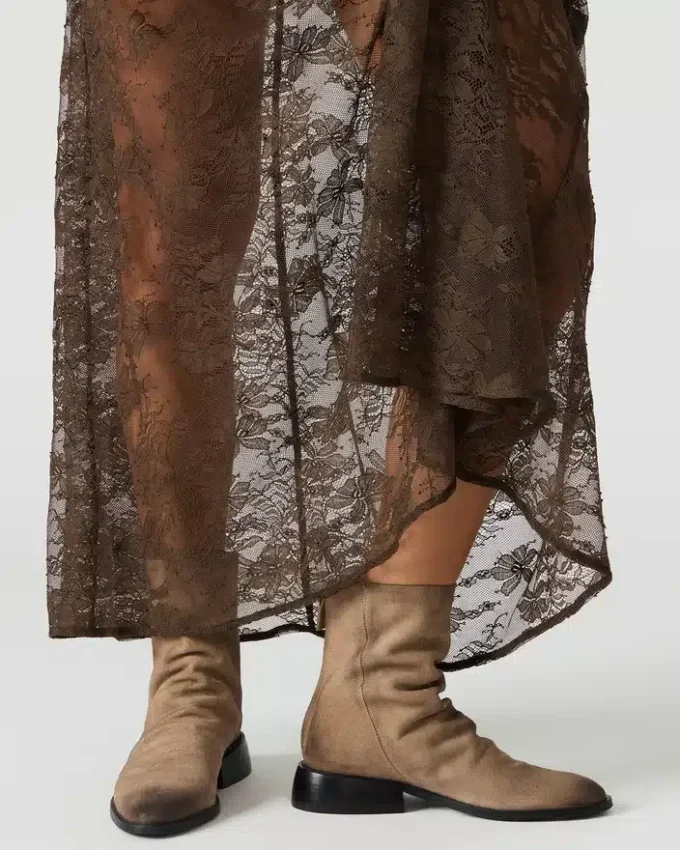 Nexie din piele de căprioară gri