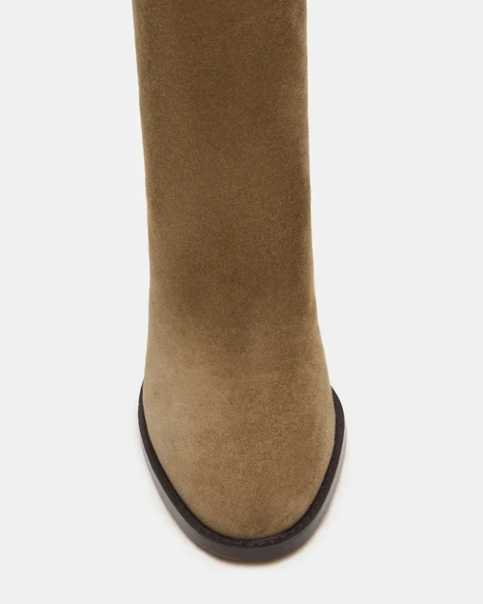 Obsession din piele de căprioară gri-maro