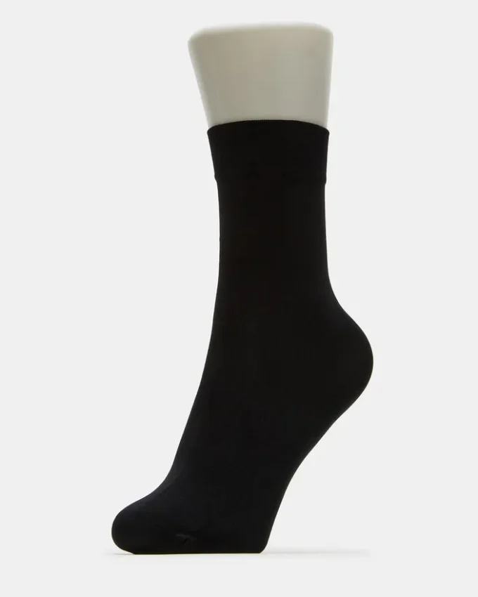 Pachet de 2 perechi de Șosete scurte cu fundă din plasă, negru