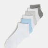 Pachet de 6 șosete Peyton cu nervuri, albe și multicolore Pachet de 6 șosete Peyton cu nervuri, albe și multicolore