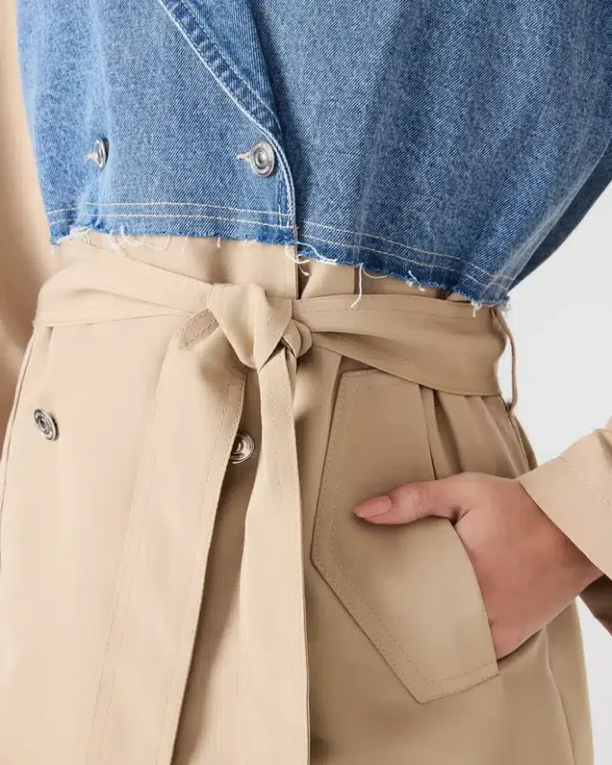 Palton Shyla din denim multicolor Palton Shyla din denim multicolor