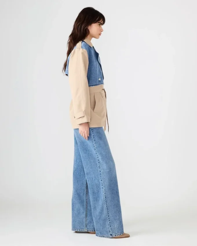 Palton Shyla din denim multicolor Palton Shyla din denim multicolor