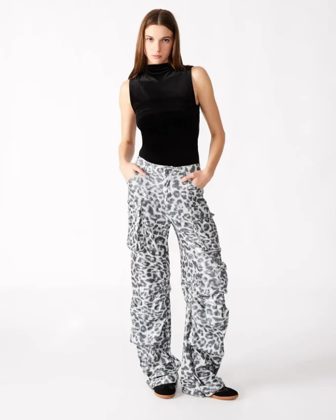 Pantaloni Duo Sequin Leopard