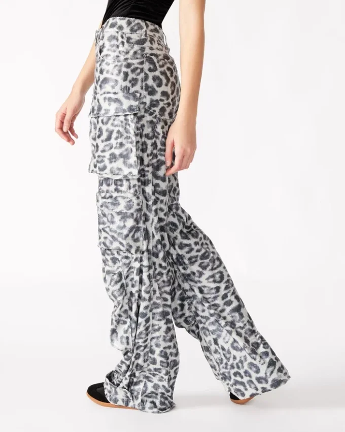 Pantaloni Duo Sequin Leopard