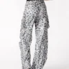 Pantaloni Duo Sequin Leopard