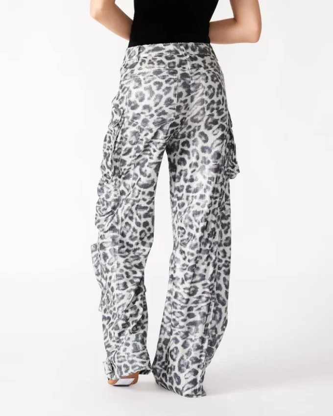 Pantaloni Duo Sequin Leopard