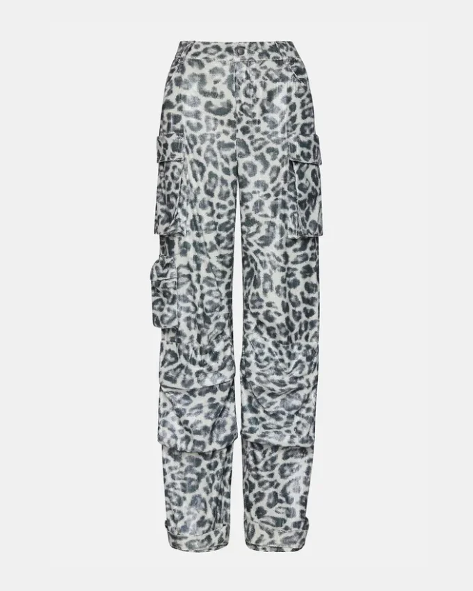 Pantaloni Duo Sequin Leopard