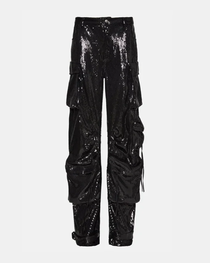 Pantaloni Duo Sequin Negru