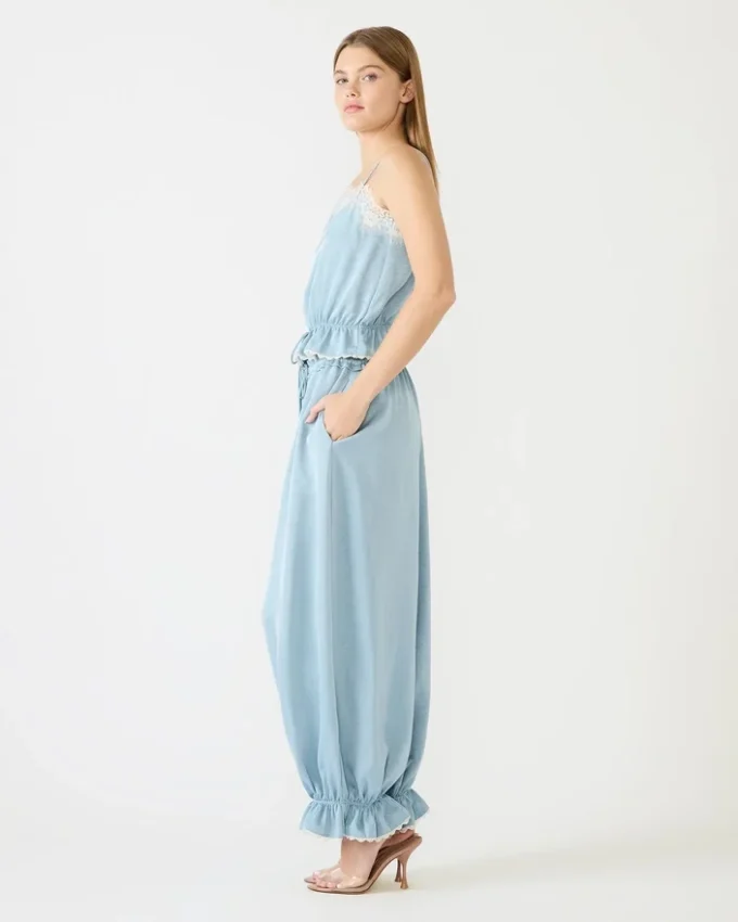 Pantaloni Roan albastru prăfuit Pantaloni Roan albastru prăfuit