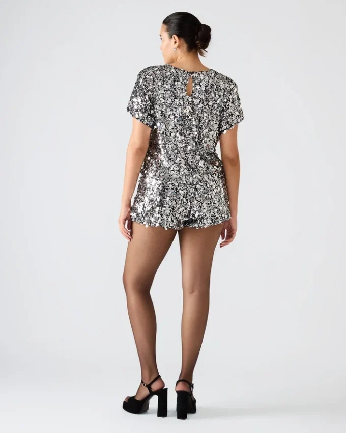 Pantaloni scurți Celestine argintii