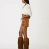 Pantaloni scurți Cheyenne, culoare cafea cu nuanțe de cicoare
