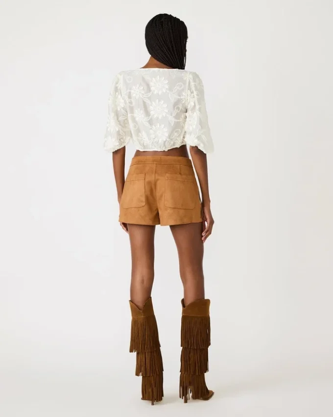 Pantaloni scurți Cheyenne, culoare cafea cu nuanțe de cicoare