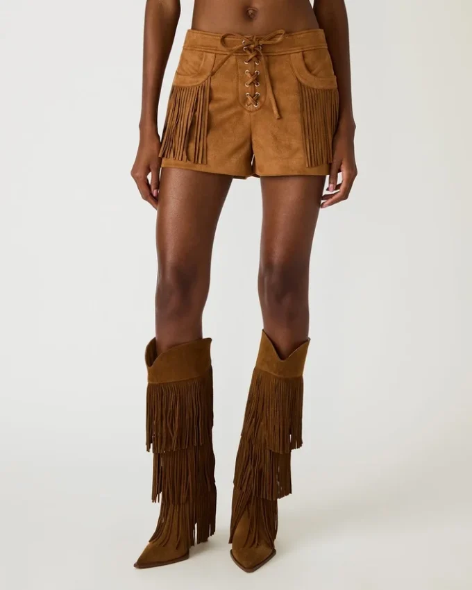 Pantaloni scurți Cheyenne, culoare cafea cu nuanțe de cicoare
