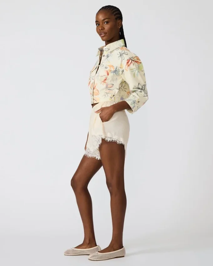 Pantaloni scurți Daisee Birch White