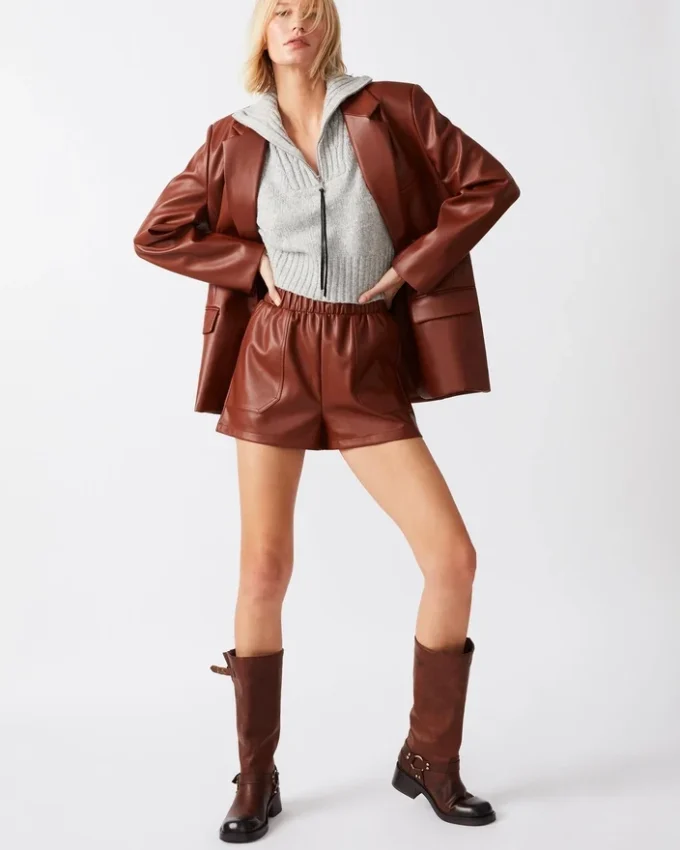 Pantaloni scurți Faux the Record Cognac