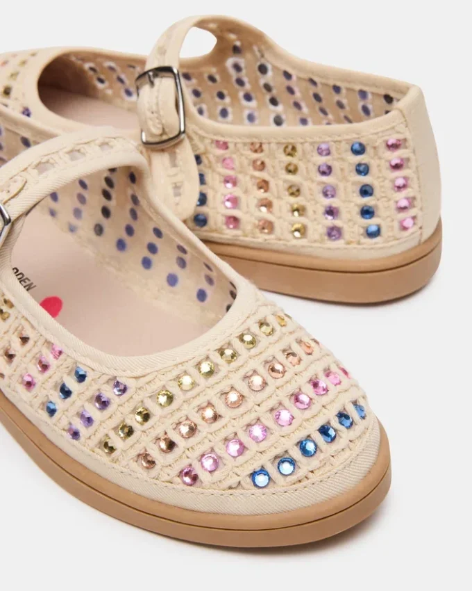 Pantofi pentru copii Roree cu strasuri naturale