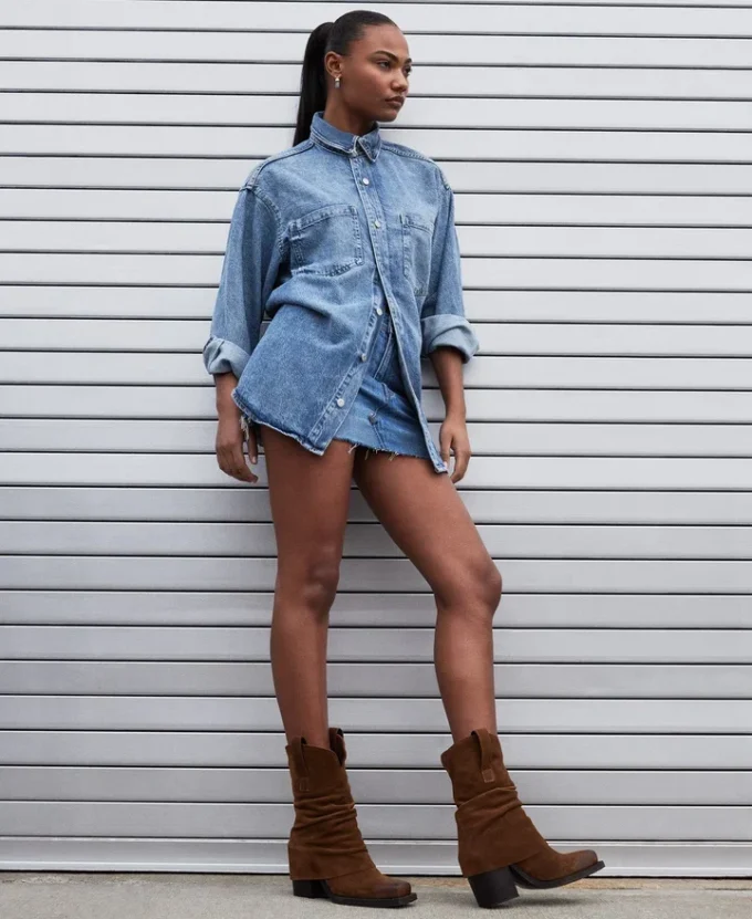 Pia din piele de căprioară maro