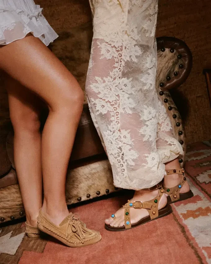 Piele de căprioară gri-bej