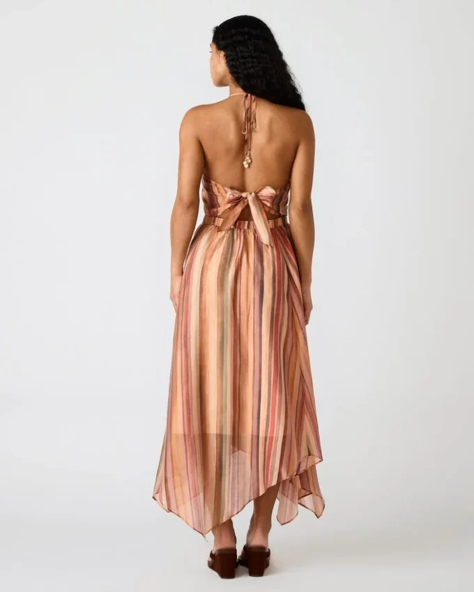 Rochia Dalina cu dungi multicolore Rochia Dalina cu dungi multicolore