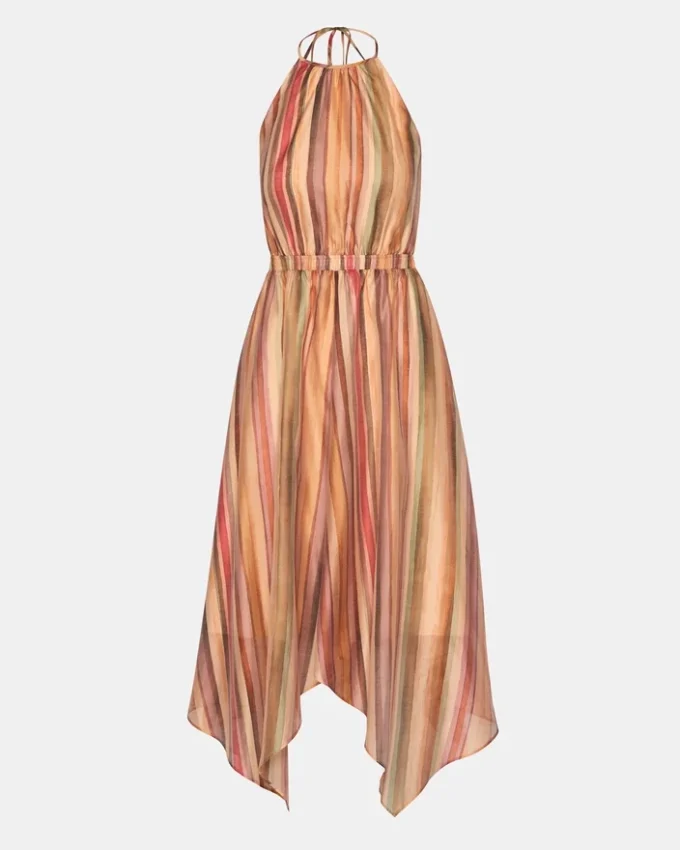 Rochia Dalina cu dungi multicolore Rochia Dalina cu dungi multicolore