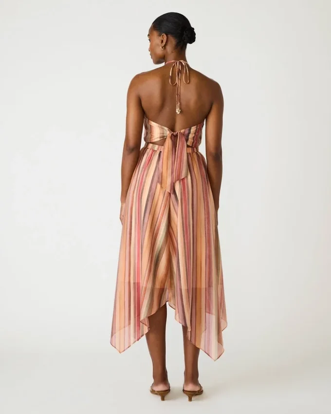 Rochia Dalina cu dungi multicolore Rochia Dalina cu dungi multicolore