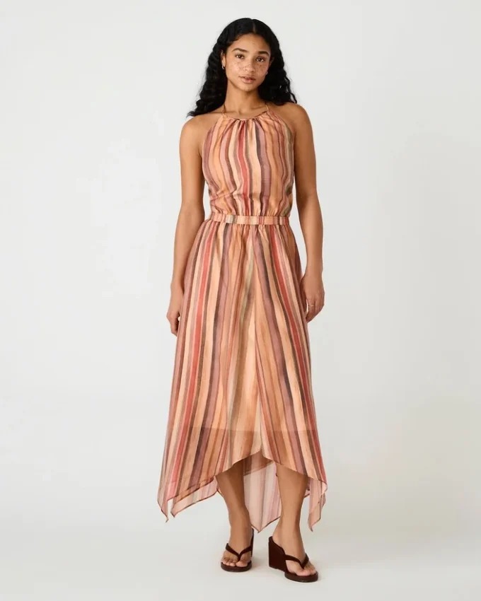 Rochia Dalina cu dungi multicolore Rochia Dalina cu dungi multicolore