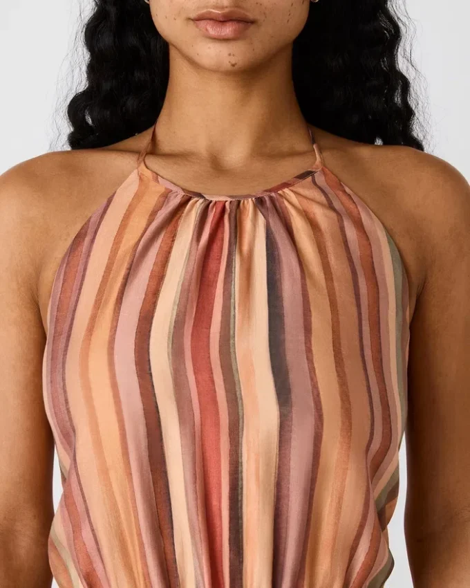 Rochia Dalina cu dungi multicolore Rochia Dalina cu dungi multicolore