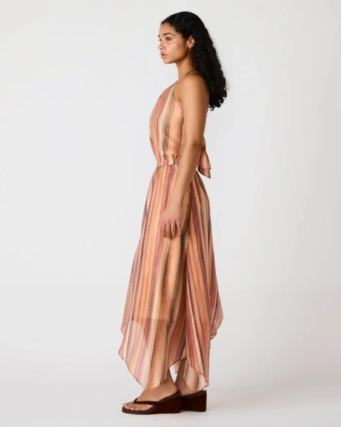 Rochia Dalina cu dungi multicolore Rochia Dalina cu dungi multicolore