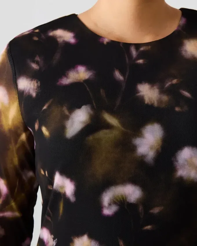 Rochie Bliss cu imprimeu floral negru