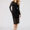 Rochie din dantelă Hailee, negru