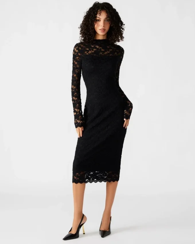 Rochie din dantelă Vivienne, negru
