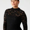 Rochie din dantelă Vivienne, negru