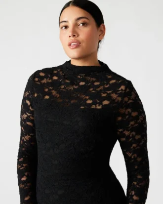 Rochie din dantelă Vivienne, negru
