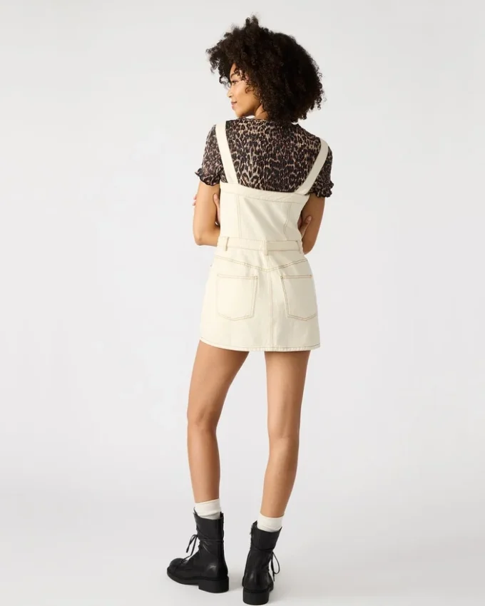 Rochie din denim Lake, crem