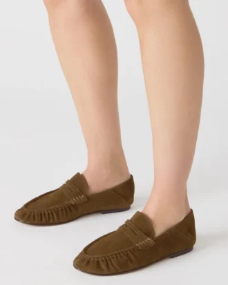 Roger din piele de căprioară gri-maro