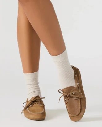 Sag din piele de căprioară de culoare gri-maro