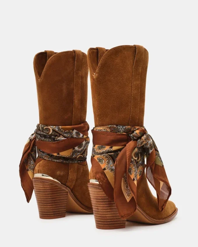 Sally Scarf din piele de căprioară maro Sally Scarf din piele de căprioară maro